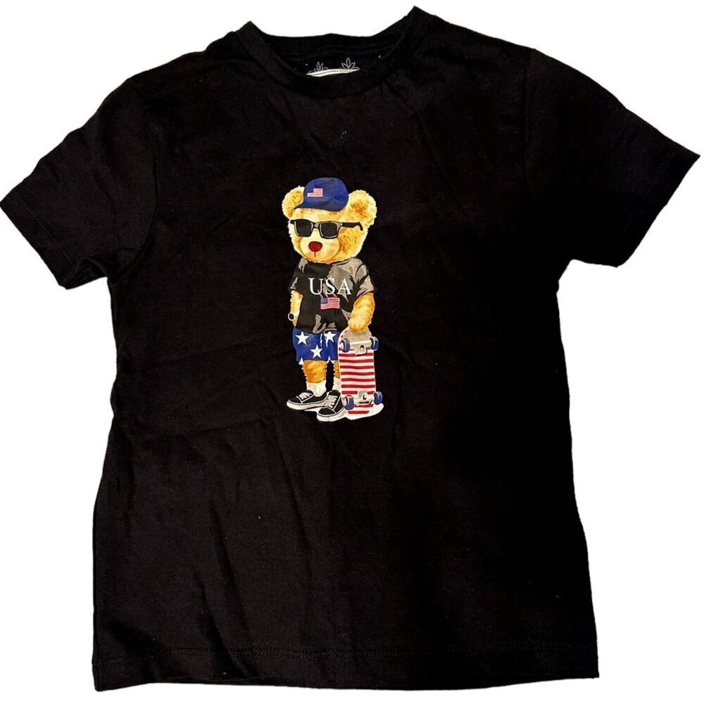 Denim & Flower Patriotic USA Bear T-Shirt size 5/6